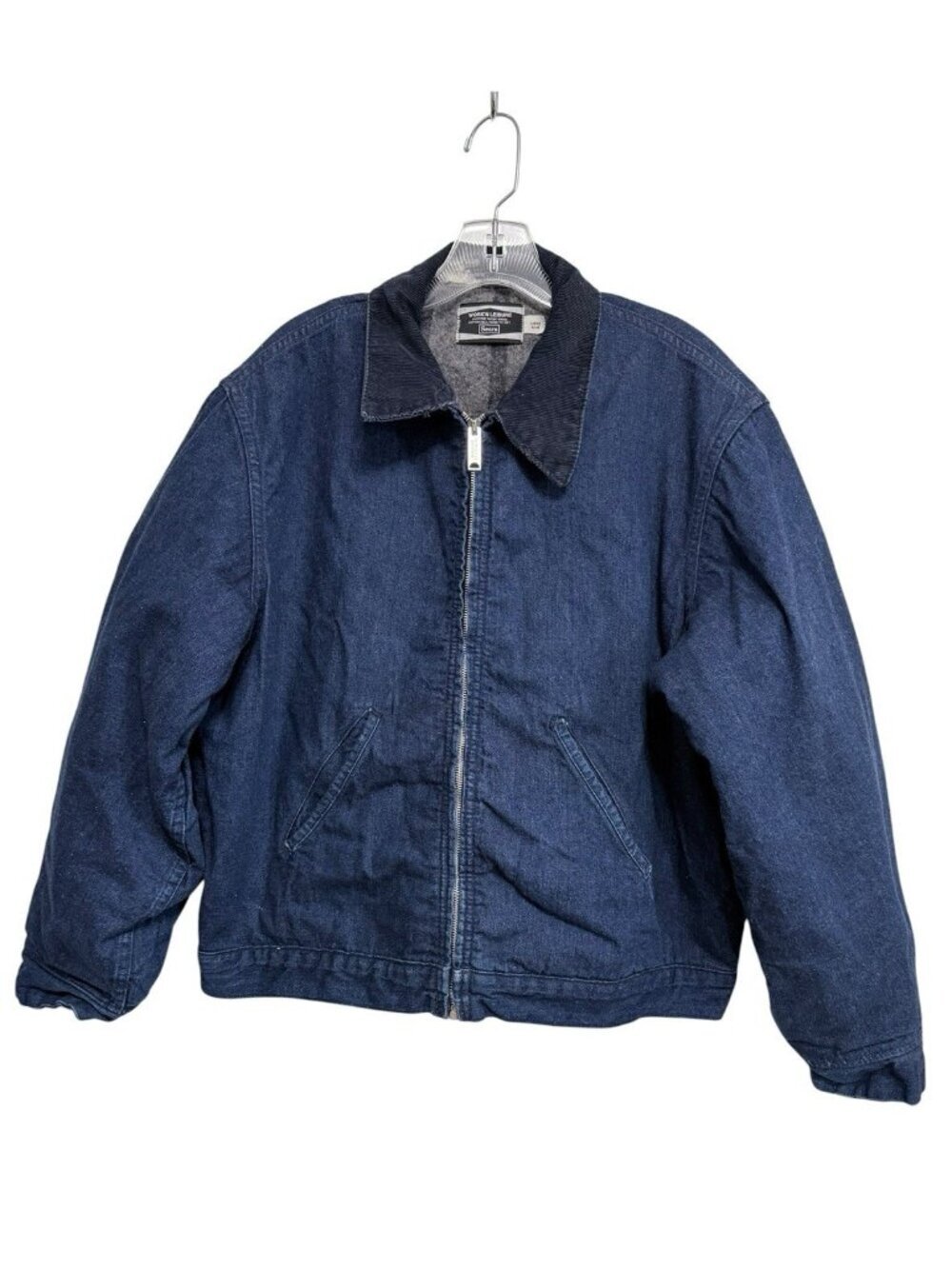 VTG Sears Work N Leisure Denim Jacket Mens L Blue Blanket Lined Workwear Detroit